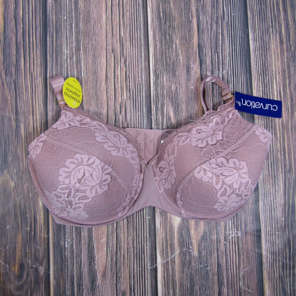 Curvation NEW NWT Bra Maximum Support Pink Push Up Lace Uplift 214268 36C
